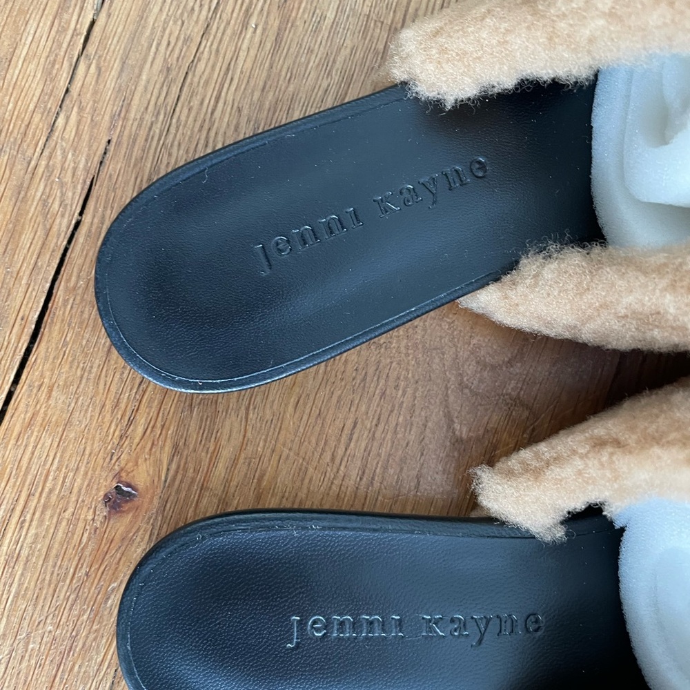 Jenni Kayne Tan Shearling-Look Slip-On Slippers - Picture 4 of 7